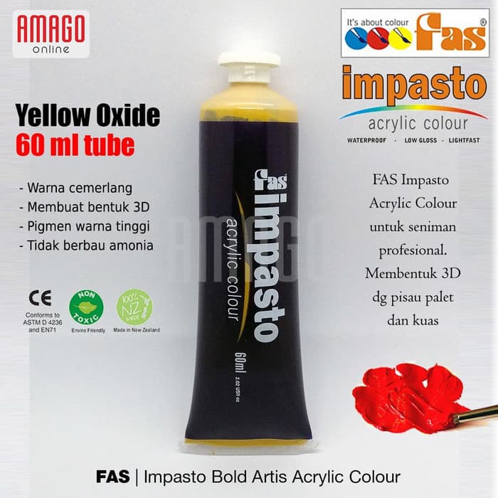 FAS - IMPASTO ACRYLIC PROFESSIONAL PAINT - 60 ml - YELLOW OXIDE