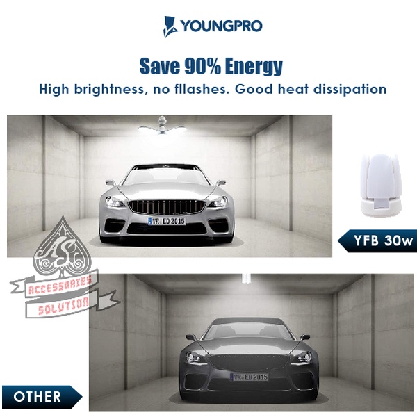 YOUNGPRO YFB30W - LAMPU KIPAS MINI BLADE FAN LED BULB SUPER TERANG 30W