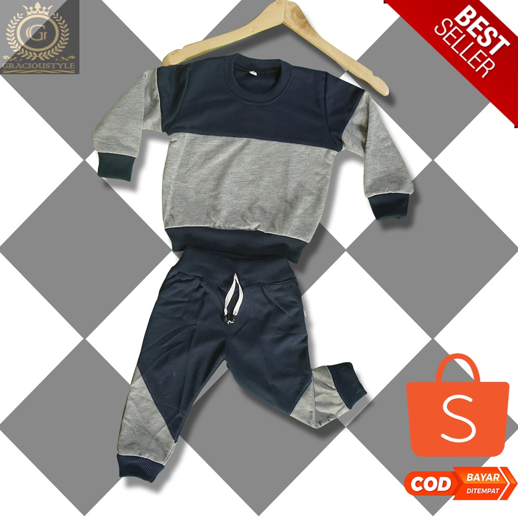 BAJU ANAK SETELAN SWEATER TRENING TRAINING JOGGER OLAHRAGA LAKILAKI/PEREMPUAN 2-12 thn-2