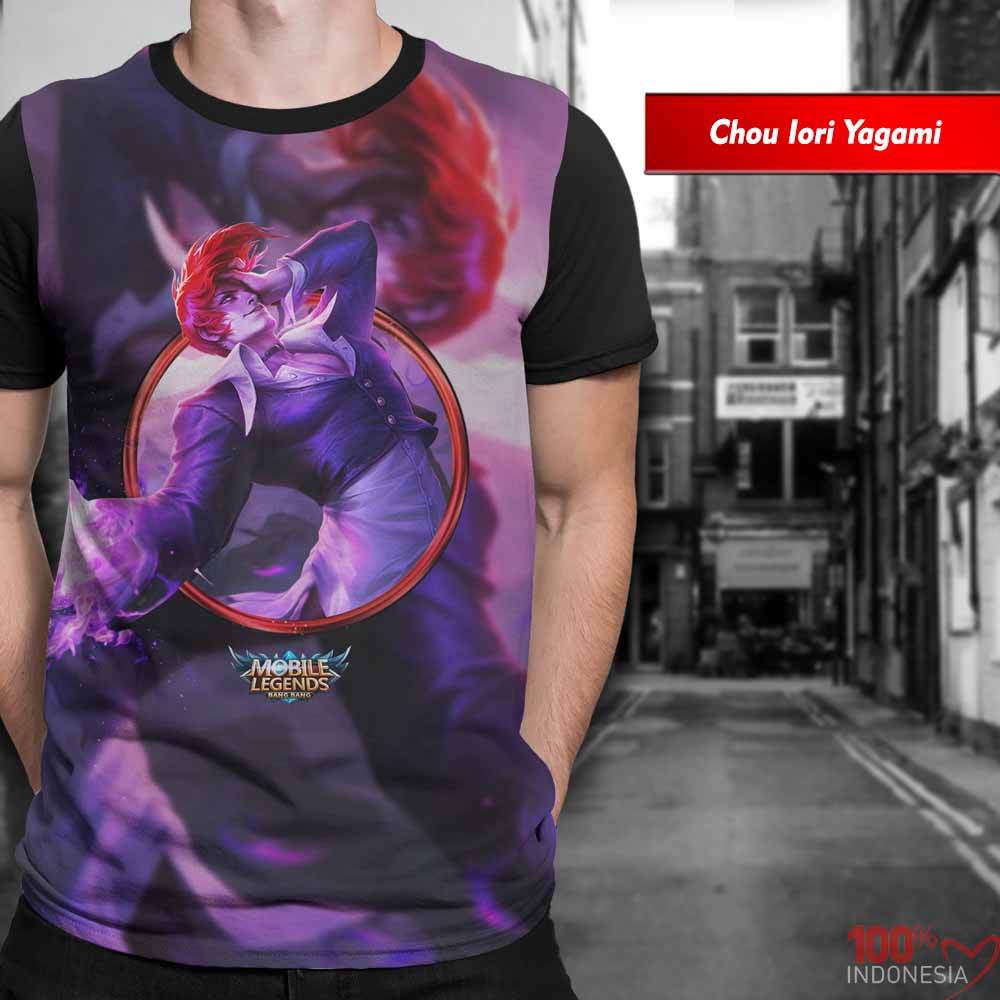 Distro Kaos Print 3D Mobile Legend Limited Chou Iori Yagami  - Pusat Kaos Print