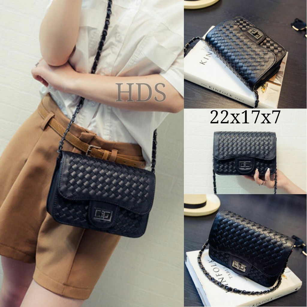 GRATIS ONGKIR    Tas Selempang Sling Bag Slingbag Channel Tikar KotakRantai    TERBARU