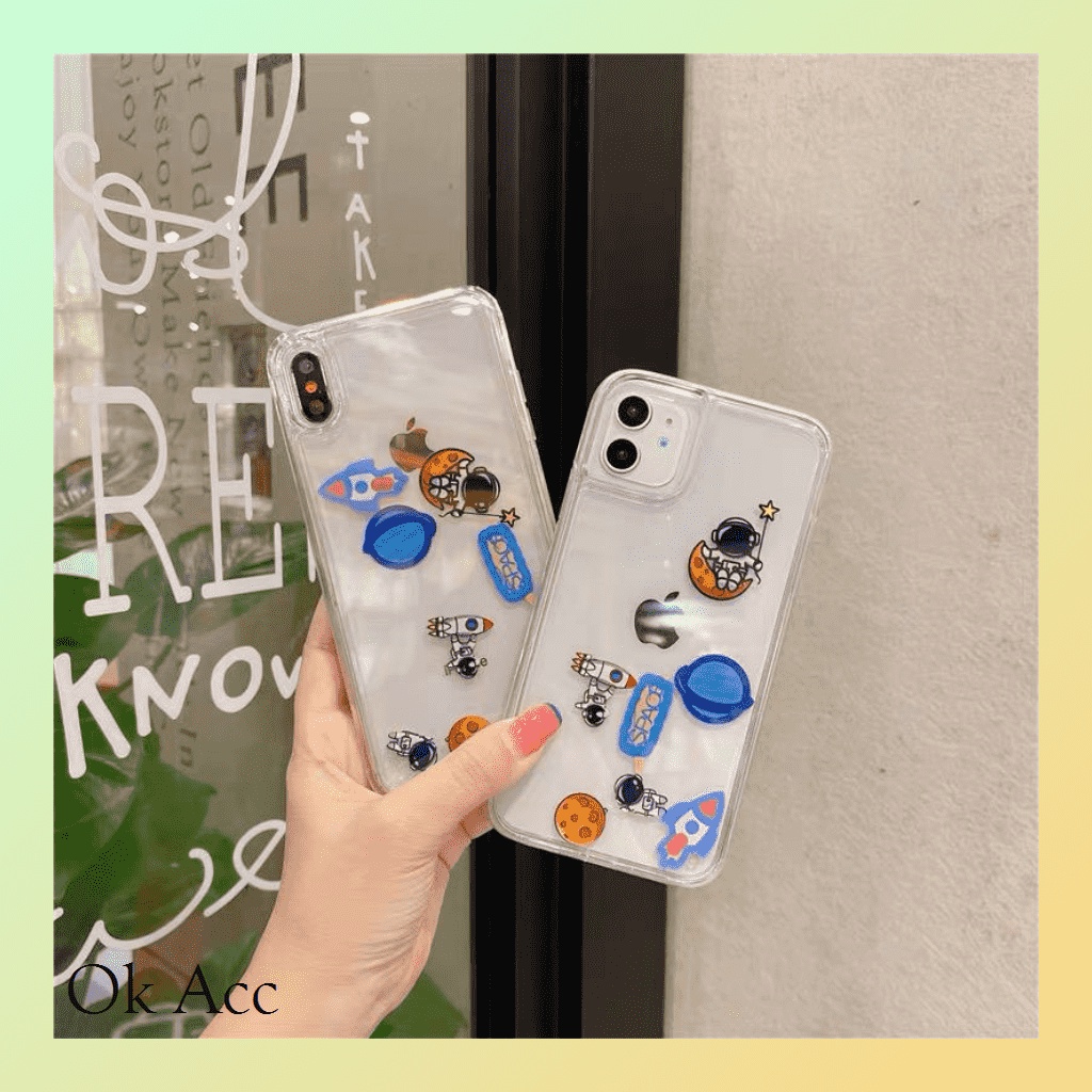 SoftCase Glitter air Planet Iphone 6 6s 7 8 SE 6+ 6s+ 7+ 8+ X Xs Xr Max 11 12 13 Pro Mini FH04