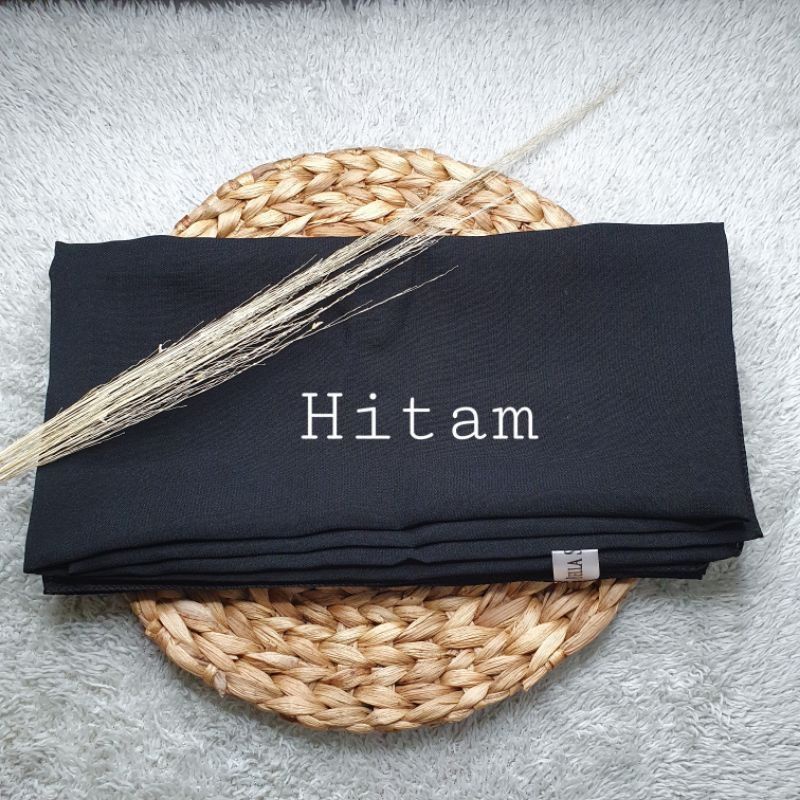 hijab BELLA SQUARE Pollycotton premium-Hitam