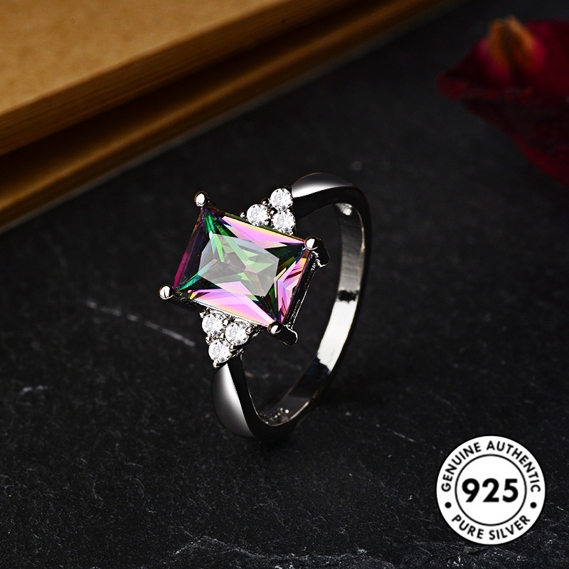 Cincin Bahan S925 Silver Aksen Permata