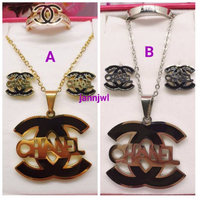 Kalung set asli titanium anti karat