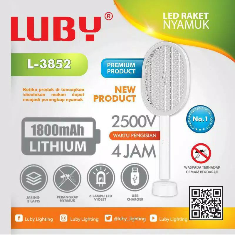 Raket Nyamuk Cas Luby / Raket Nyamuk Cas Inserct Killer 3852 Luby