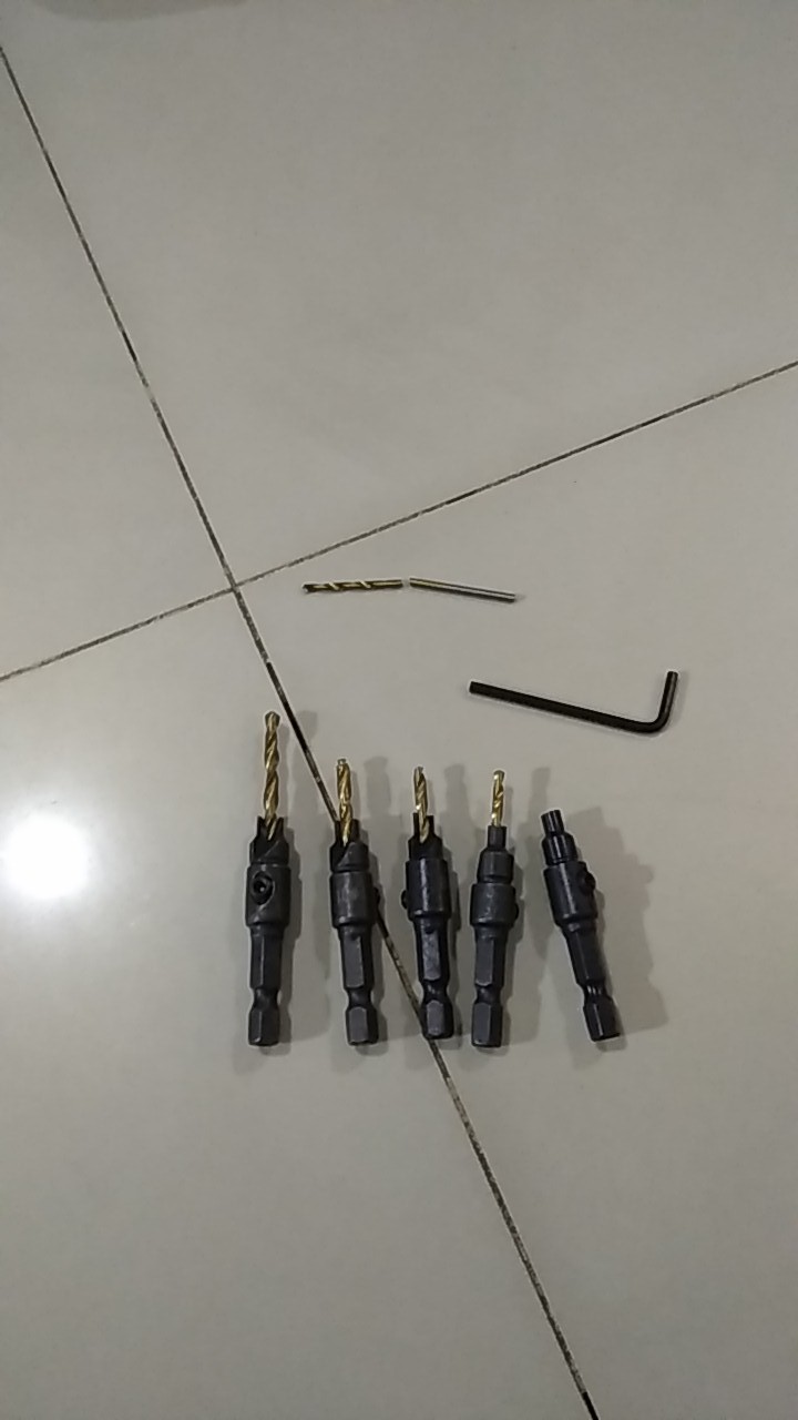 Mata Bor Countersink Set 5 Pcs Kayu Aluminium Plastik Plat Multifungsi Drill Bit Hss 1.98-3.56mm