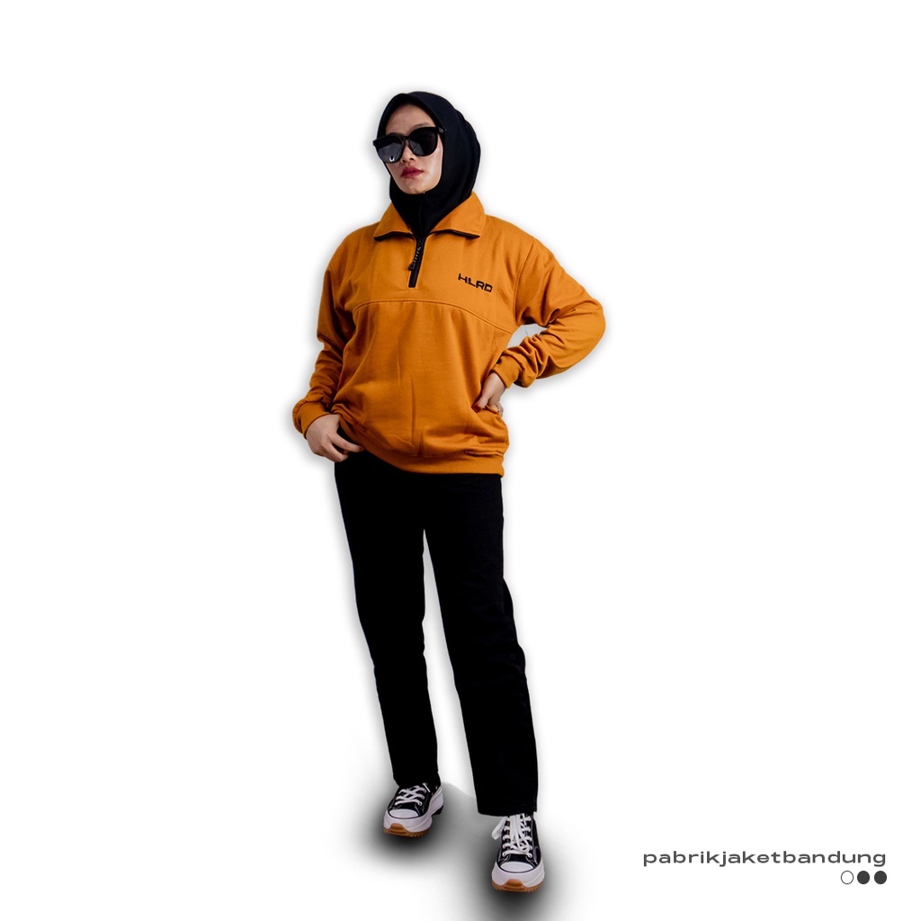 Holyrider Turtleneck Zipper  Mustard Blue Nevy II Sweater kerah tinggi trendy