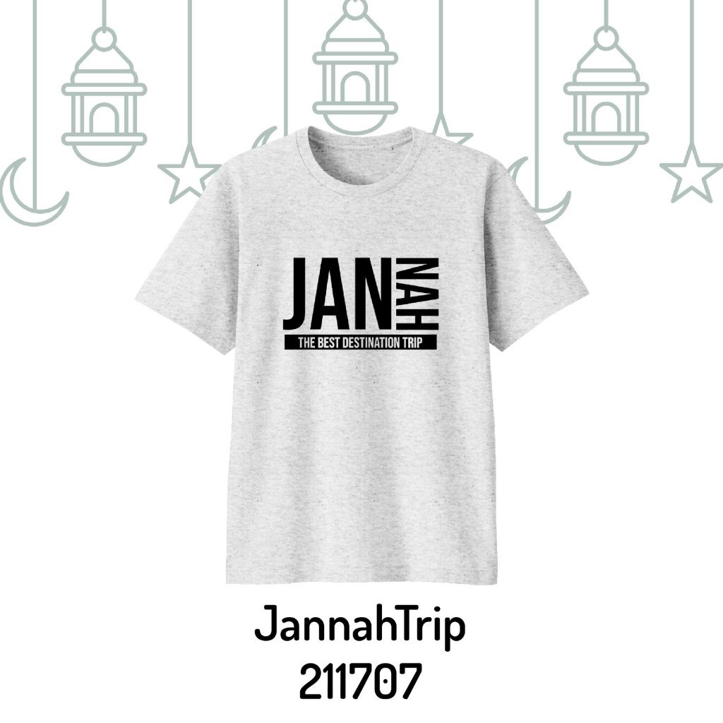 Aitana - Kaos Muslim Series Jannah Trip Untuk Dewasa &amp; Bigsize Bahan Cotton Combed 30s