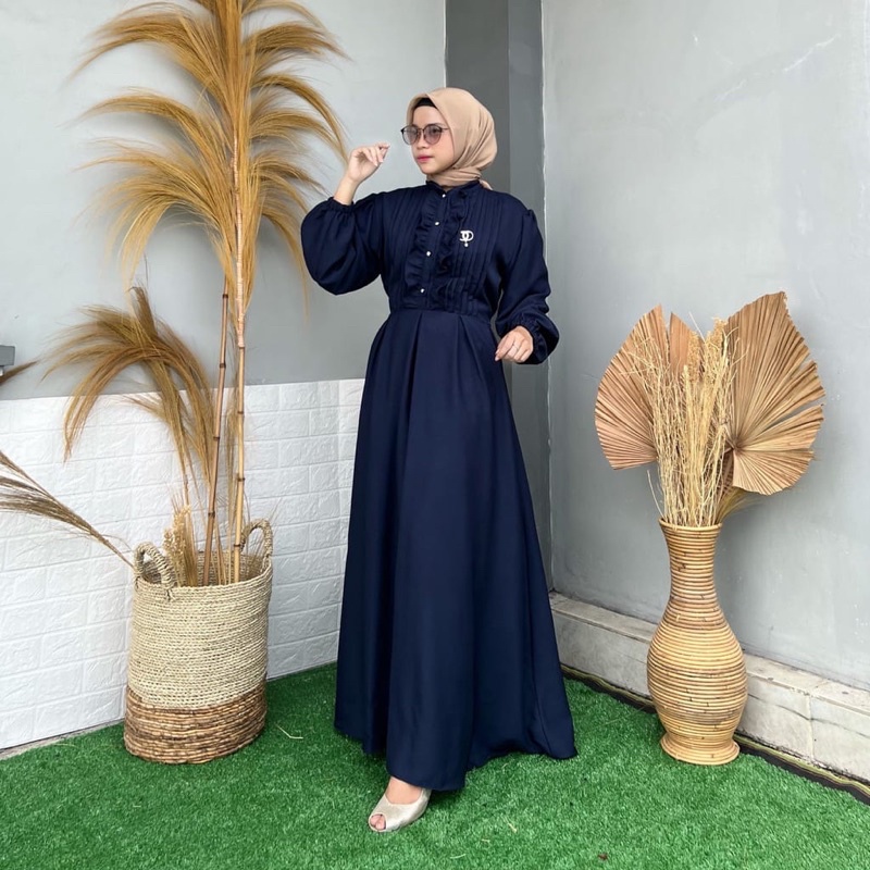 CRINCLE SHAKILA DRESS WANITA FREE BROSS / MAXI DRESS SIMPLE ELEGANT / GAMIS WANITA MUSLIMAH