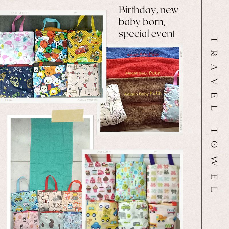 

PAKET GOODIE BAG POUCH-HANDUK - SOUVENIR AQIQAH BABY BORN CUSTOM