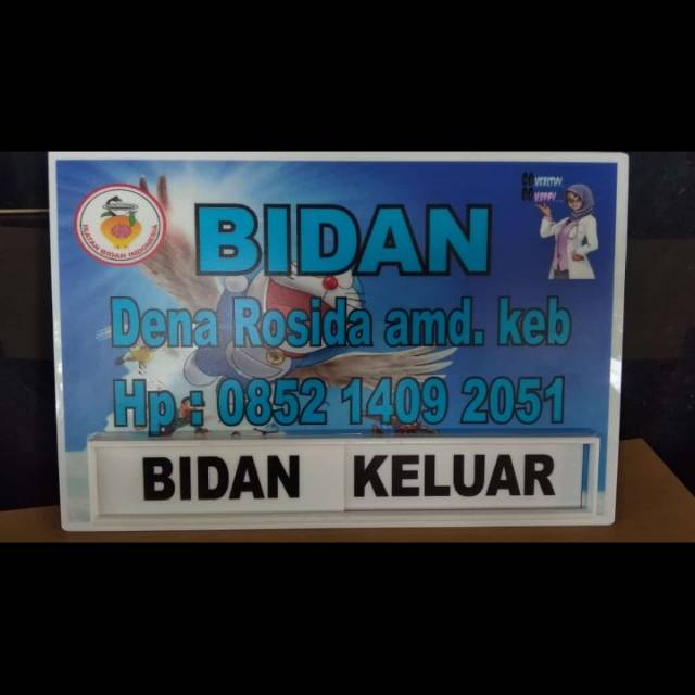 

AKRILIK PAPAN NAMA BIDAN 20 X 30 SIGN LABEL ACRYLIC