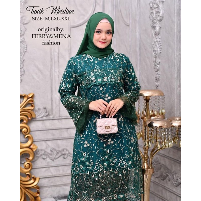 TUNIK MARLINA | BAHAN TILLE BORDIR TUTON PREMIUM | By Ferry Mena