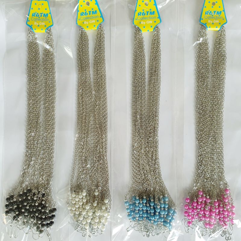 Kalung Strap Masker RANTAI Kecil 12buah Kulakan Grosir