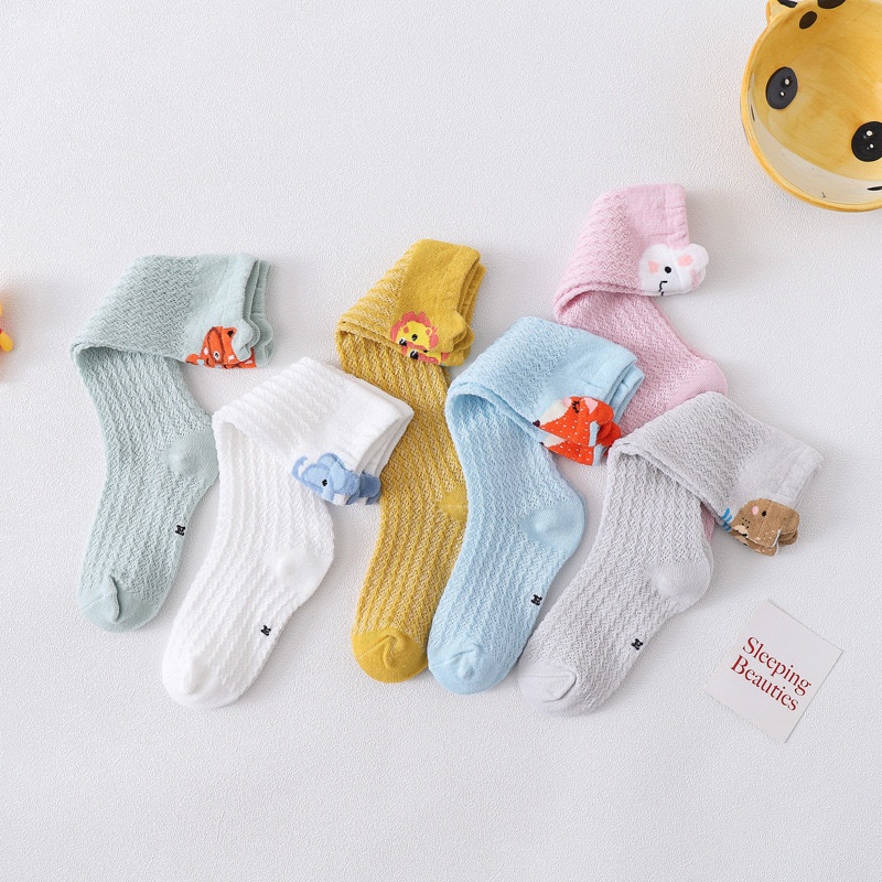 GO! KK680 Kaos Kaki Anak Bayi Anti Nyamuk Jaring Panjang Karakter Lucu Hewan