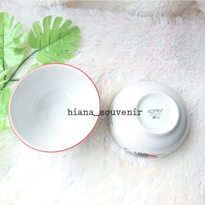 MANGKOK KOPIN / SOUVENIR MANGKOK AYAM JAGO KOPIN / SOUVENIR MANGKOK AYAM JAGO LIST MERAH / SOUVENIR 