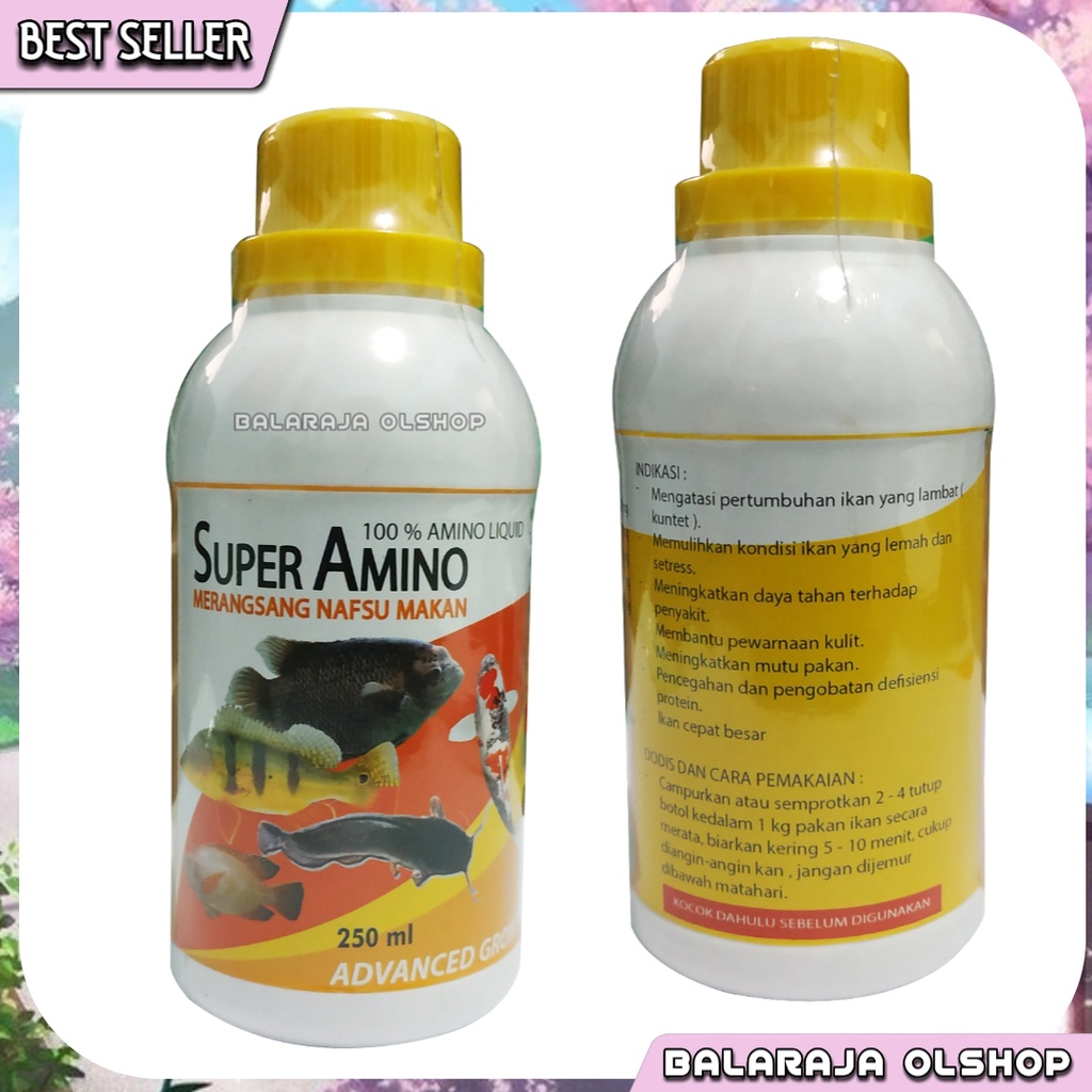 VITAMIN PENAMBAH NAFSU MAKAN PENGGEMUK IKAN GURAME MAS LELE PATIN NILA PATIN MUJAER DLL - SUPER AMINO