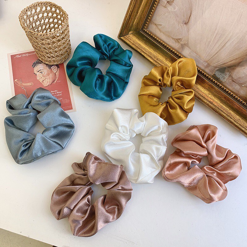 Ikat Rambut Scrunchie Aksesoris Fashion Hijab Set Wanita Korea Murah