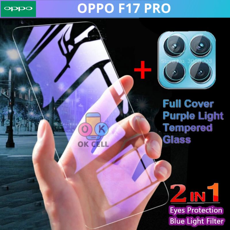 Tempered Glass Anti Blue Light Oppo F17 Pro - Tg Anti Gores Radiasi Oppo F17Pro Full Layar Protector