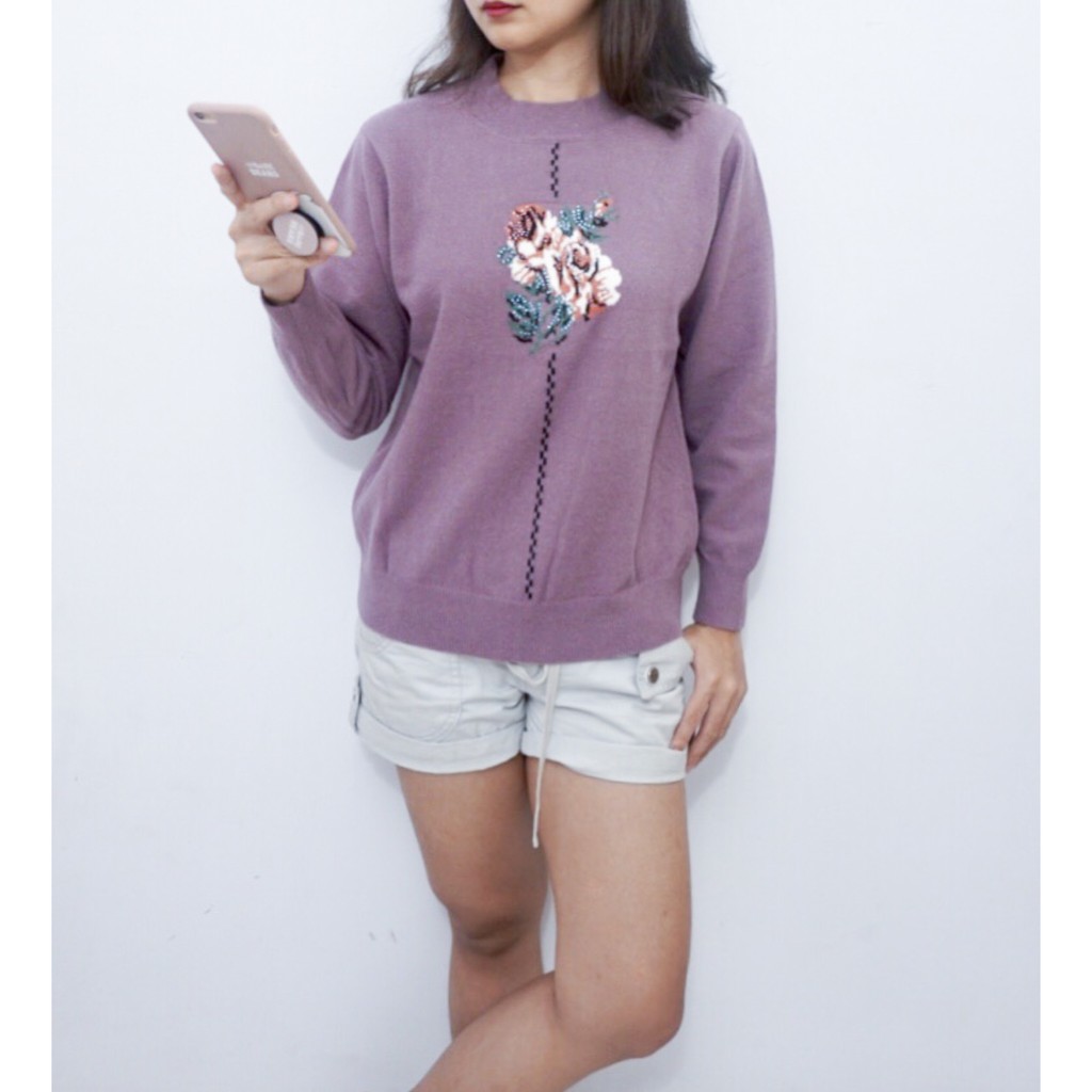 ATASAN RAJUT/ BLOUSE WANITA/ RAJUT IMPORT LENGAN PANJANG HIJAB