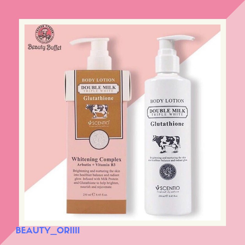 HAND BODY LOTION IMPORT SCENTIO DOUBLE MILK TRIPLE WHITE + GLUTATHIONE