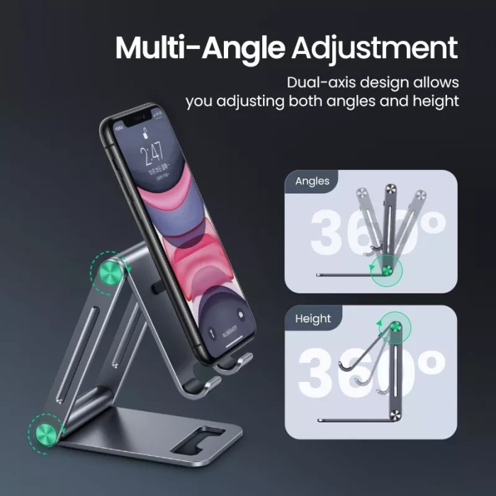 UGREEN Phone Stand Holder Foldable Dudukan HP Lipat Metal Desktop