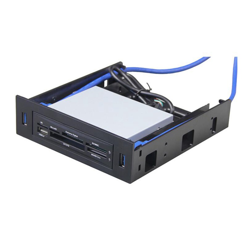 2 X USB 3.0 Front Panel with 3.5Inch Device/HDD or 2.5Inch SSD/HDD to 5.25 Floppy to Optical Drive Bay Tray Bracket