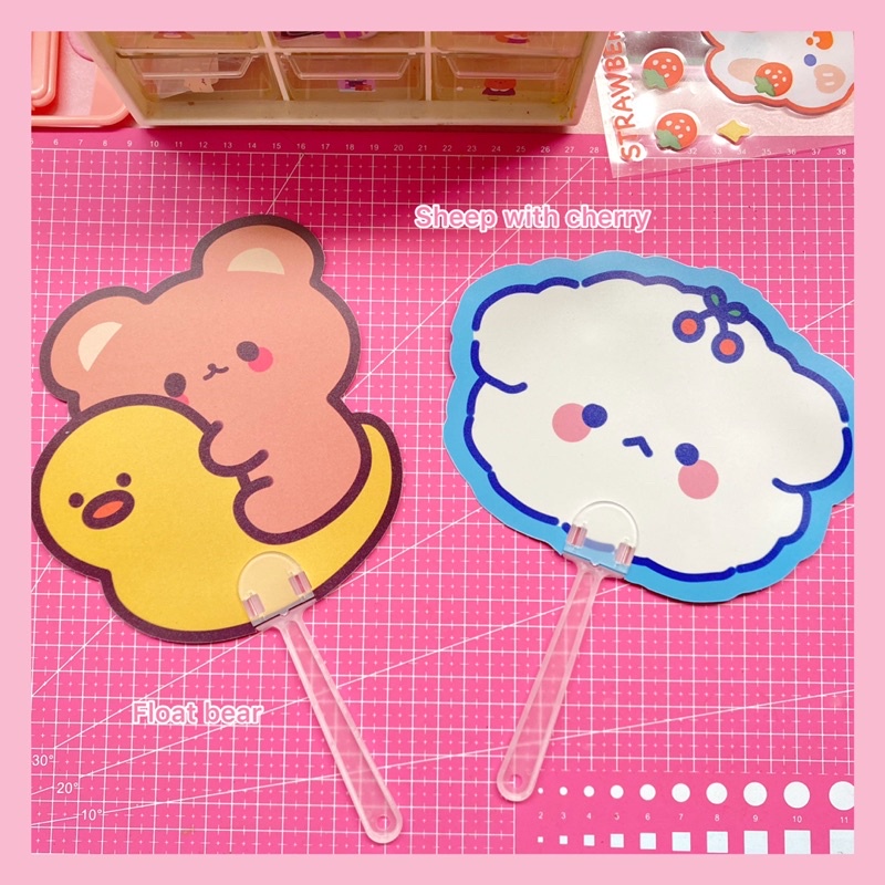 KIPAS TANGAN AESTHETIC Korean Style | Hand Fan Cartoon | Kipas Tangan Portable Kartun | Kipas Angin Lucu