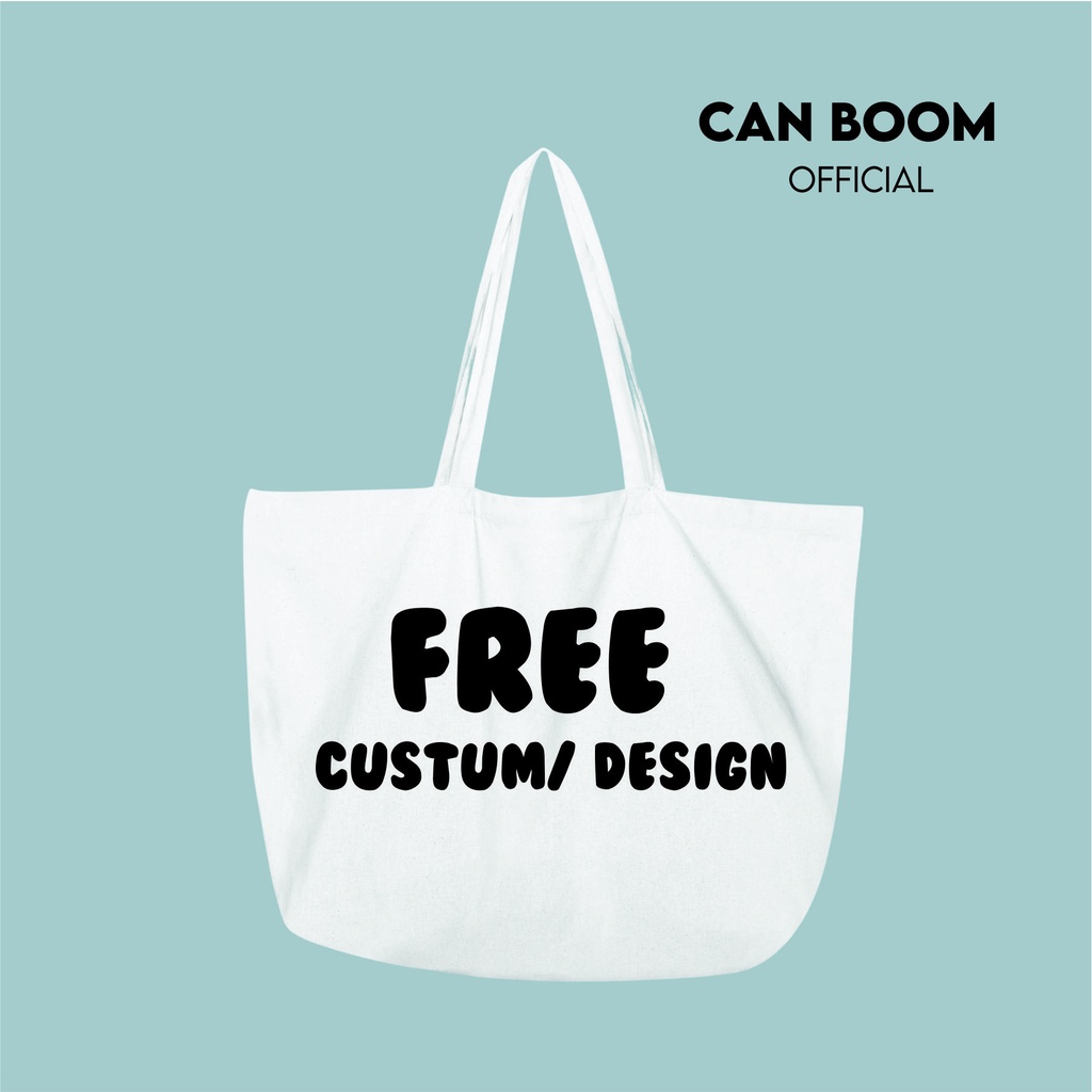(SEHARI JADI) Totebag Landscape Kanvas Drill Blacu Custum Design Bebas Gambar-nya 1 hari jadi Landscape Muat Tas Leptop