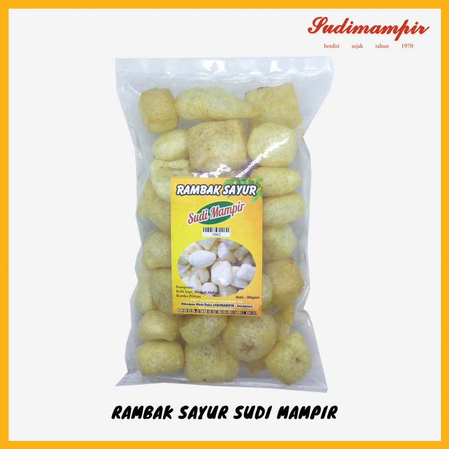 

Kerupuk / Krupuk Krecek Sayur Mentah (200 gram) | Oleh Oleh / Makanan Ringan Surabaya