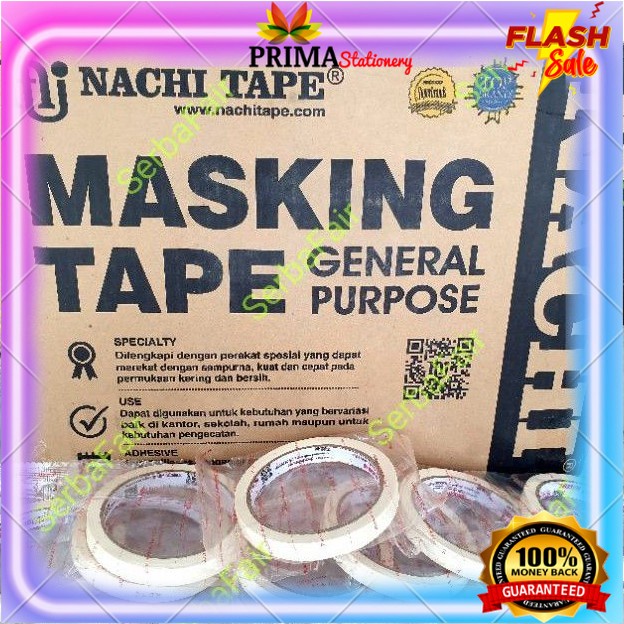 

( PROMO !!! ) Masking Tape Nachi 12mm 1/2 inch 20 Yard Lakban Kertas