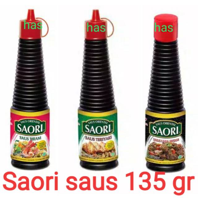 

SAORI SAUS 135ml tiram/teriyaki/lada hitam