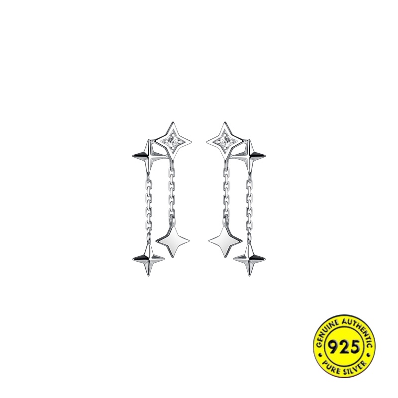 Anting Tusuk Gantung Temperament Bahan Sterling Silver 925 Untuk Wanita