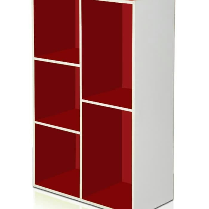 Berkualitas Rak Buku Serbaguna Funika 5Kotak Warna 13226 Pajangan Lemari Minimalis - Hijau