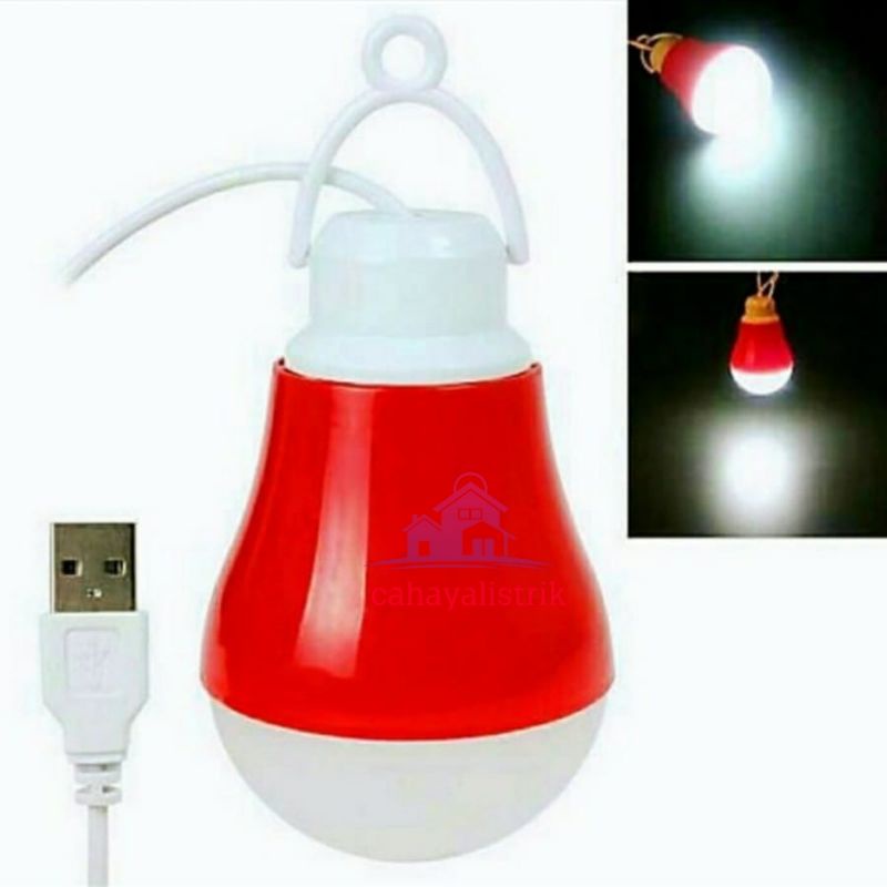 Lampu Bohlam USB 7 Watt LED Emergency Bulb 7W Colok Powerbank Laptop Saver Mobil Komputer Adaptor