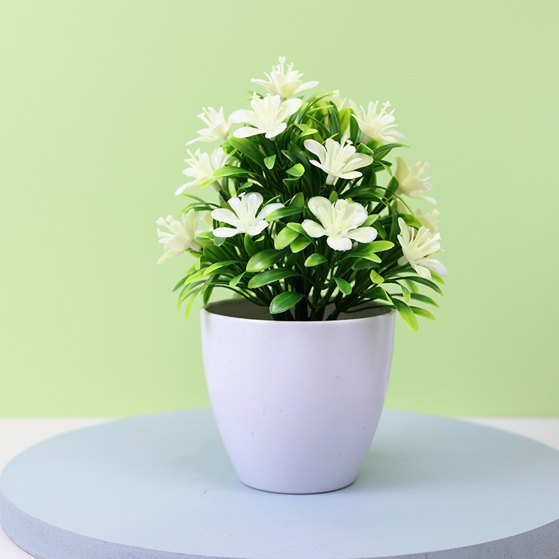 PT59 Pot Tanaman Hias Bunga Melati Plastik Pot Bongsai Artificial Flower Decoration