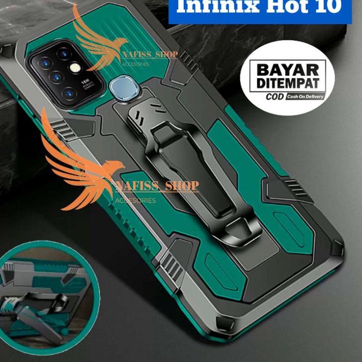 Kejutan Besar Softcase Infinix Hot 10 ( X682B ) Hard Case Belt Clip Robot Transformer Soft Hybrid Leather