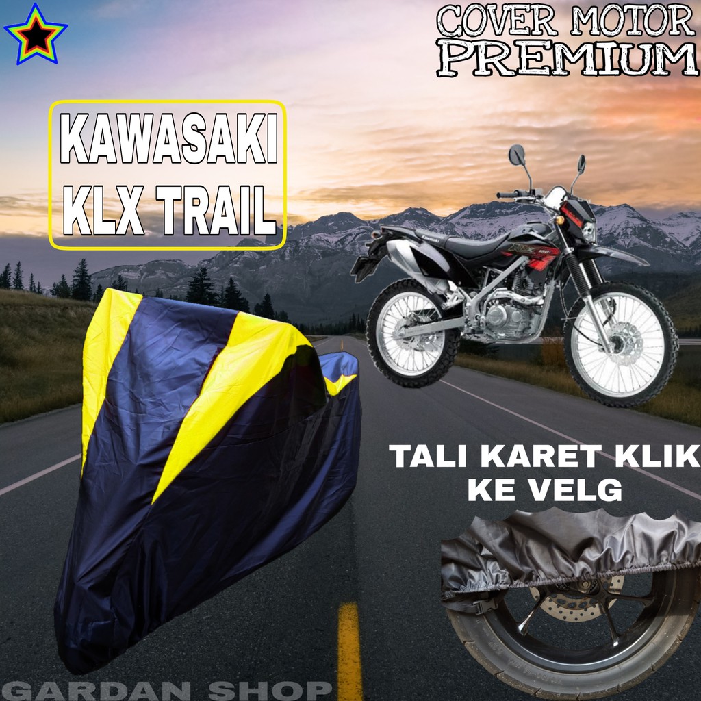 Sarung Motor KAWASAKI KLX TRAIL Hitam Kuning Body Cover Penutup Pelindung Motor Kawasaki PREMIUM