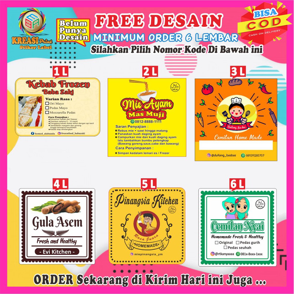 

Label Stiker Custom Untuk Produk Kuliner Terlaris Gratis Desain bisa COD