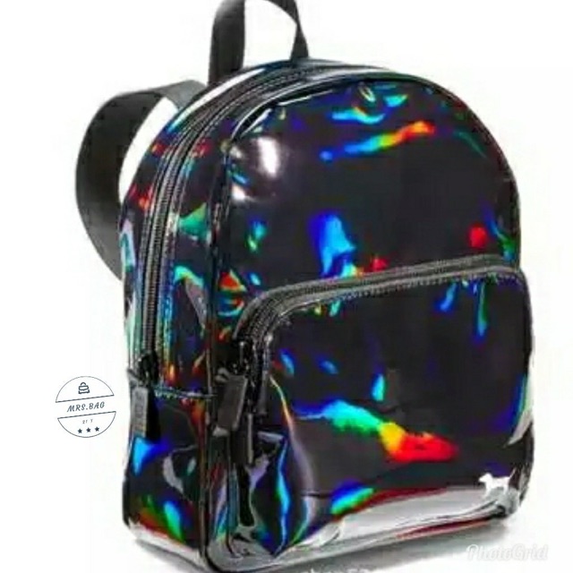 New Backpack Hologram Timbul HOLLY - Tas Ransel Wanita Ukuran Mungil Pantulan Wanta Cahaya