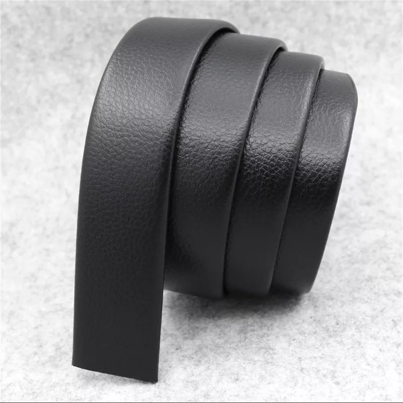 Sabuk Kulit Pria PU Leather Sintetis Import Bersleting Hitam