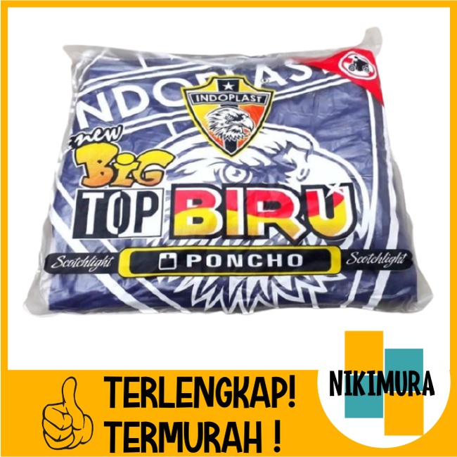 TERMURAH JAS HUJAN/ RAINCOAT INDOPLAST BIG TOP BIRU SCOTCH A2701 SETELAN DEWASA