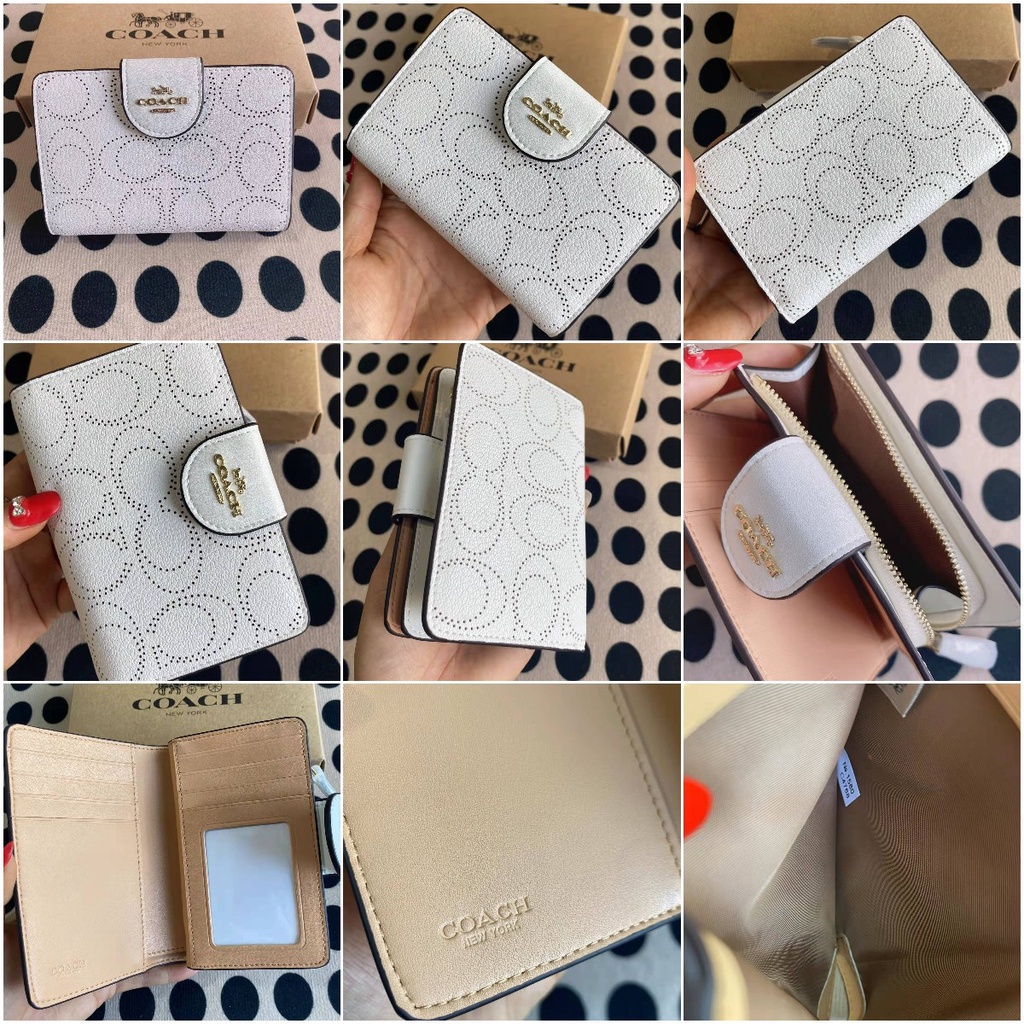 DOMPET WANITA MEDIUM CORNER ZIP WALLET IN SIGNATURE LEATHER dompet koin women lipat 4768