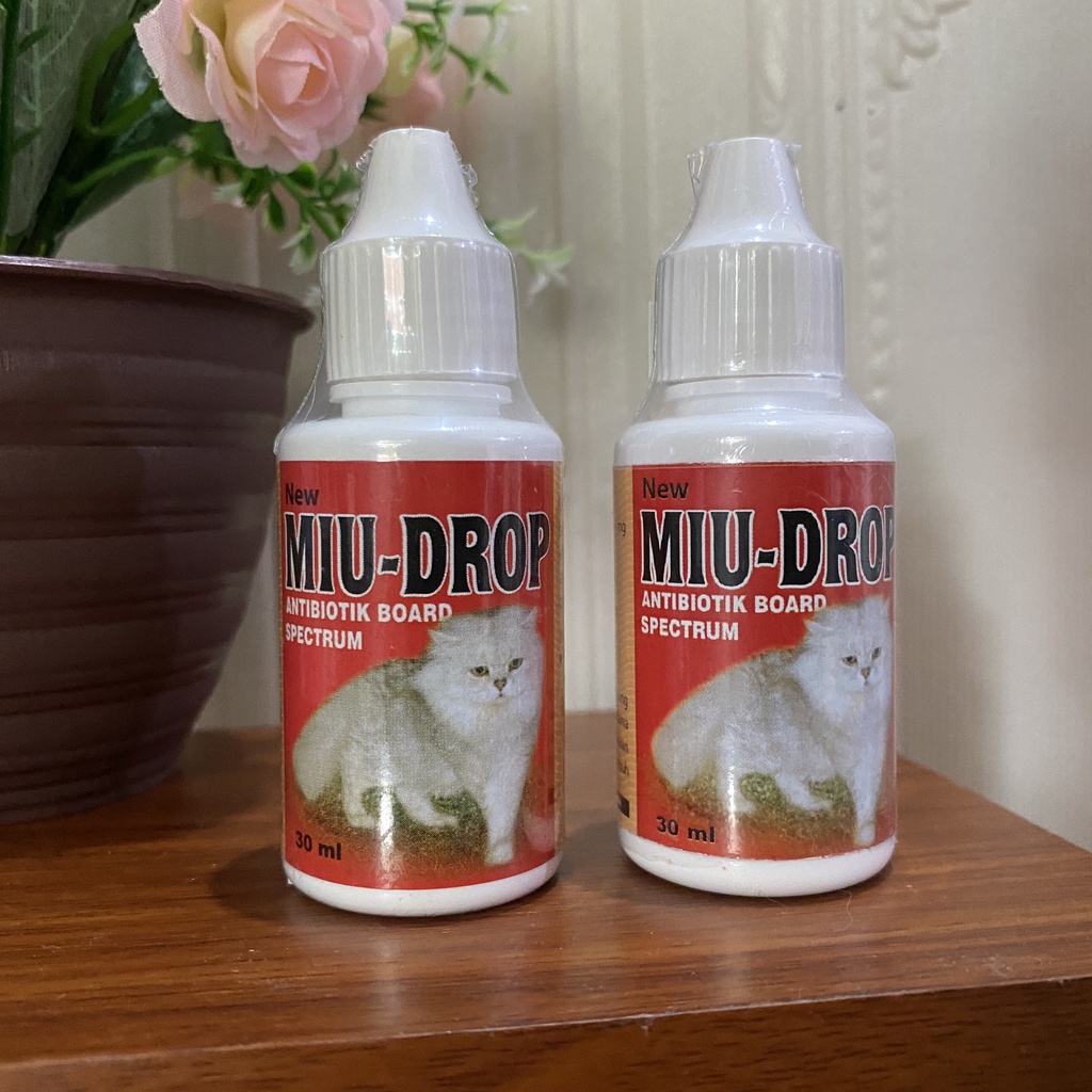 MIU DROP Antibiotik Board Spectrum Obat Antibiotik Tetes Untuk Pencernaan Pernafasan Kuicing dan Anjing 30ml