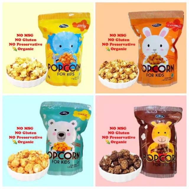 

Popcorn For Kids Abe food - Camilan Popcorn Sehat Enak dan Halal untuk anak anak