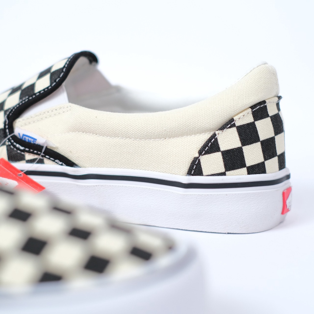 SALE DISKON! V4NS PRO SLIP-ON CHECKERBOARD BLACK/WHITE 100% ORIGINAL BNIB