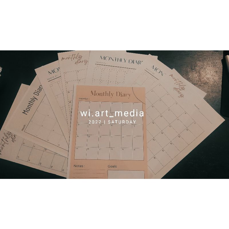 

monthly diary | A5 | isi 12 lembar
