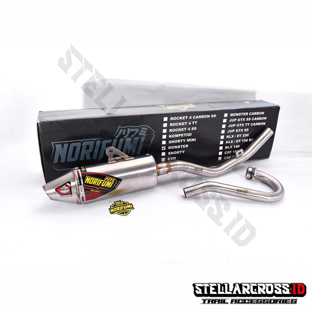 Knalpot Muffler Original NORIFUMI MONSTER Stainless KLX 150
