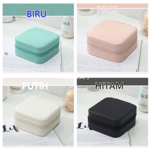 Kotak Tempat Perhiasan Travel Jewelry Box Penyimpanan Anting Kalung Gelang Cincin Emas Portable