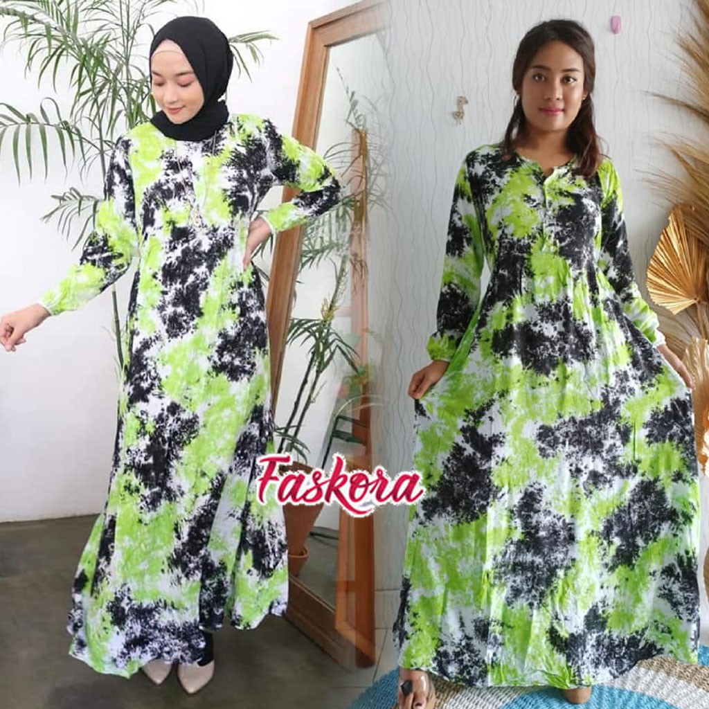 Gamis Jumbo Tie dye / Dress Muslimah Remaja Kekinian Gamis / Gamis Kekinian 2021 Pakaian Wanita
